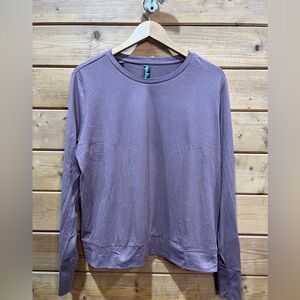 Lukka Lux Dusty Purple Long Sleeve Crewneck Loungewear Top Size Large
